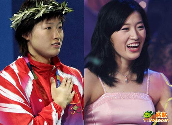 Las famosas deportistas chinas antes y despues de maquillarse 002