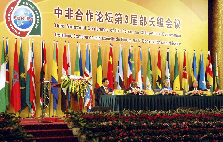 III Conferencia Ministerial del Foro de Cooperación China-África, del 3 al 5 de noviembre. En la foto, el salón de reuniones del evento.