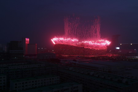 Prueba de fuegos artificiales para la inauguración de las Olimpiadas 4