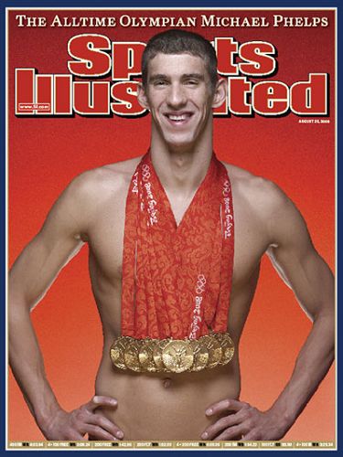 Posa Phelps con sus ocho medallas para revista1