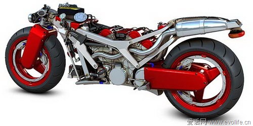 Idea diseñadora de la motocicleta Farrari V4 es inspiraada en de avión de combate F-161