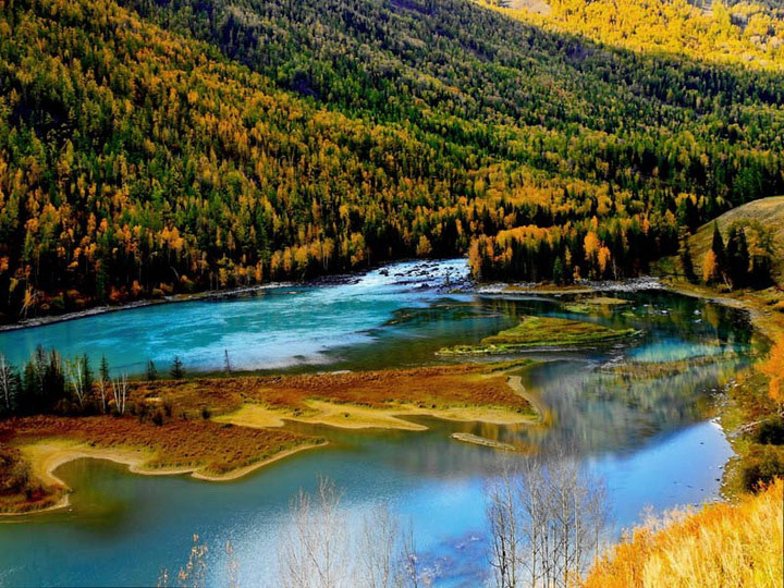 El lago Kanas en otoño 12