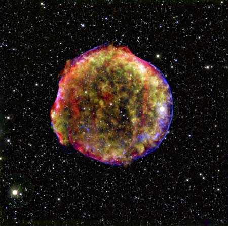 La NASA hace pública una imagen compuesta de los restos de la supernova Tycho