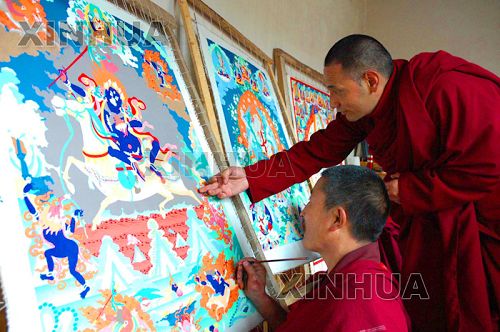 Los Tangkas tibetanos lucen en Beijing 1