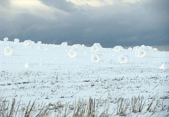 Rollos de nieve creados por la Naturaleza aparecen en estado de Idaho de EEUU 1