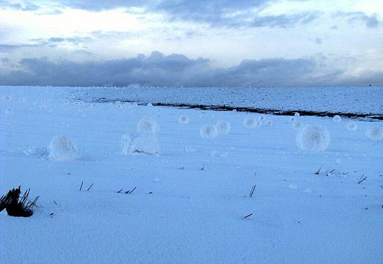 Rollos de nieve creados por la Naturaleza aparecen en estado de Idaho de EEUU 2