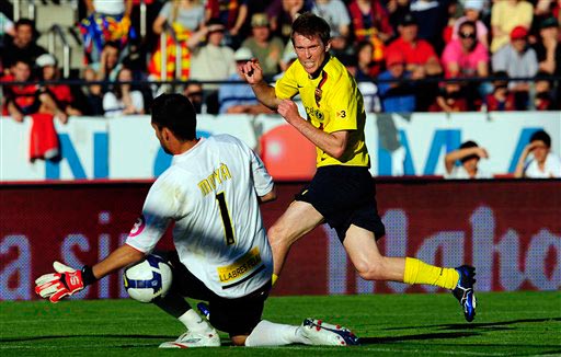 Fútbol: Mallorca derrota a Barcelona por 2-1 en liga española 4