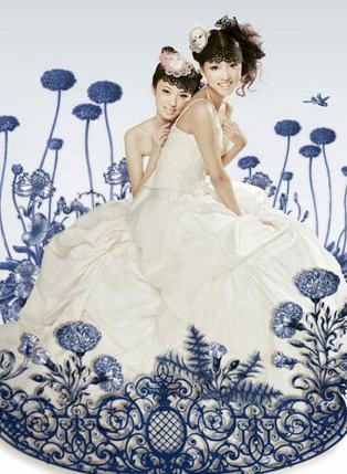 Moda de la porcelana azul y blanca de las estrellas chinas9