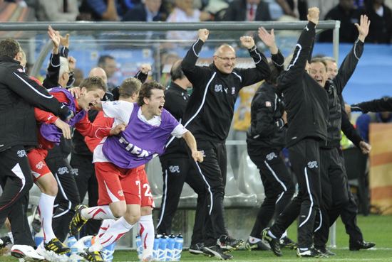 Está contentísimo por el resultado la selección de Suiza