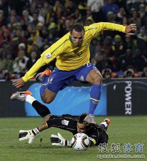 Brasil pasa cuartos final Chile 3-0 copa mundial 2010 3