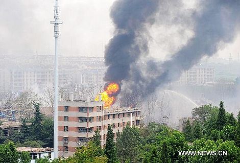 Fuerte explosión, China, una fábrica de Nanjing