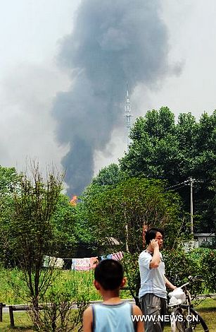 Fuerte explosión, China, una fábrica de Nanjing