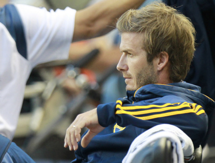 Beckham vio el partido entre los Angeles Galaxy y los Red Bulls