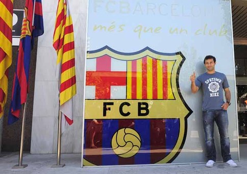  Javier Alejandro Mascherano presenta en el Barça con el número 14