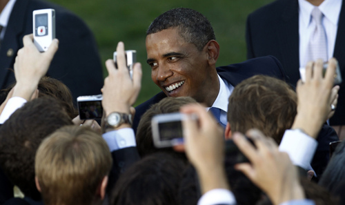 Obama recibe con los jugadores de NCAA