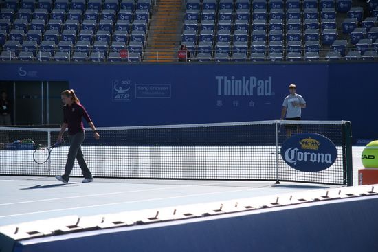 Wozniacki entrena y prepara para el partido final del individual femenino