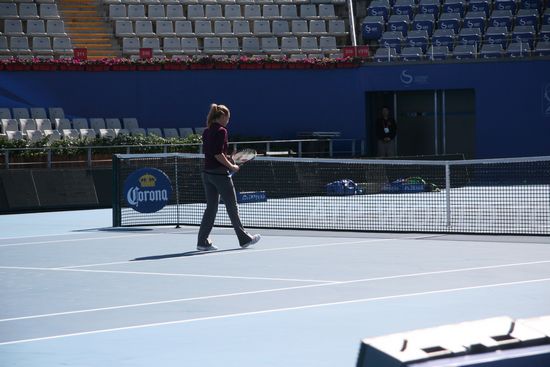 Wozniacki entrena y prepara para el partido final del individual femenino