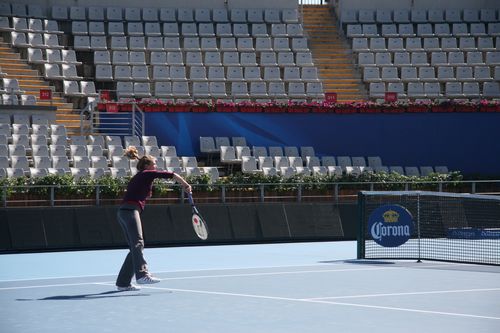 Wozniacki entrena y prepara para el partido final del individual femenino