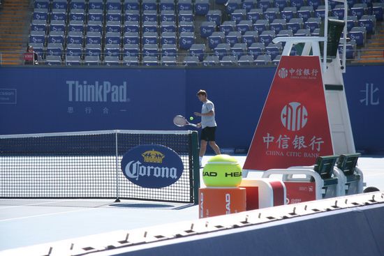 Wozniacki entrena y prepara para el partido final del individual femenino