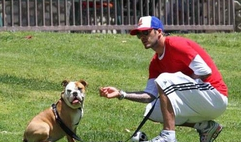 Beckham y su perro favorito