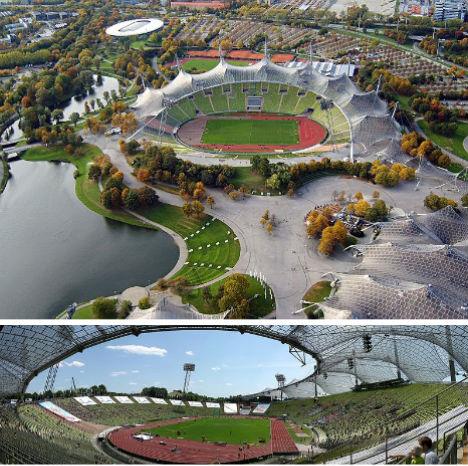 El estadio del Parque Olímpico de Munich, Alemania
