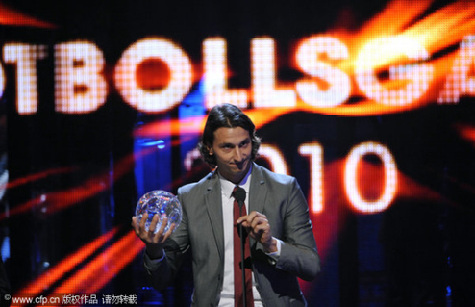 Ibrahimović gana el Señor Fútbol de Suecia 2010