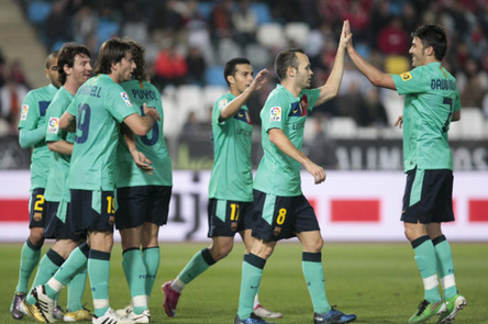 El Barça derrota a Almería con 8-0, Messi expresa su gran alegría