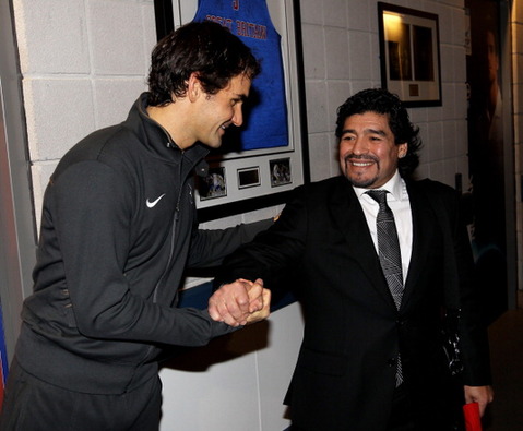 Federer y Maradona, muy amigos