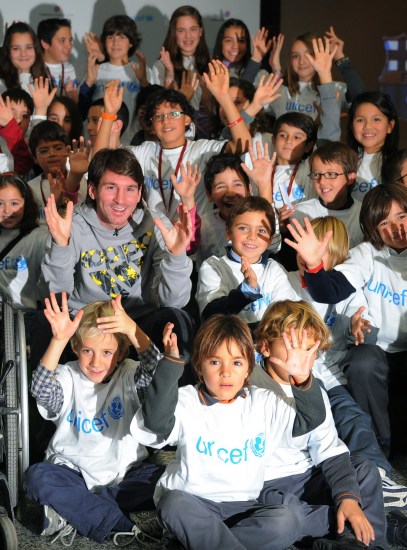 Messi se participa en las actividades de UNICEF