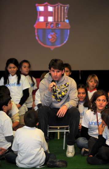 Messi se participa en las actividades de UNICEF