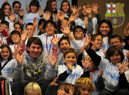 Messi se participa en las actividades de UNICEF