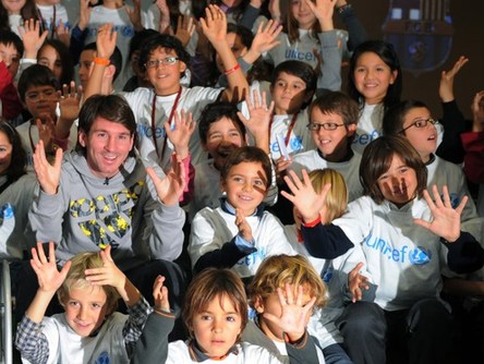 Messi se participa en las actividades de UNICEF
