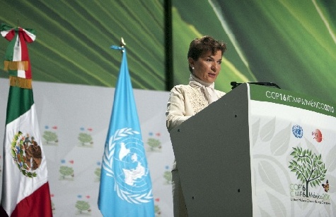 (Foto: Christiana Figueres, directora del Panel Climático de la ONU, durante la Cumbre de Cancún)