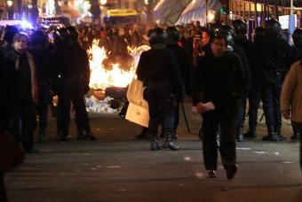 Disturbios en el centro de Madrid por el 