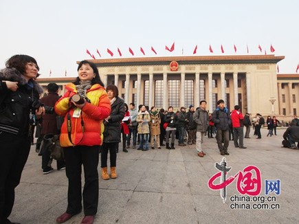 Los periodistas en la IV Sesión de la XI Asamblea Popular Nacional de China