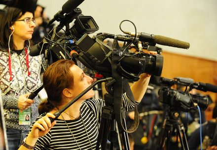 Los periodistas en la IV Sesión de la XI Asamblea Popular Nacional de China
