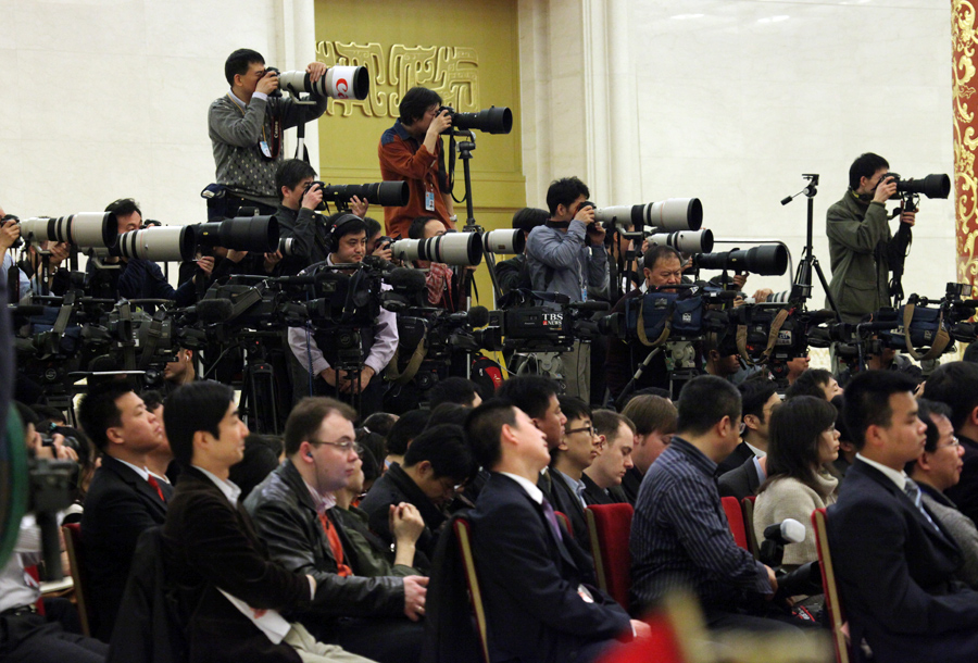 periodistas conferencia de prensa Primer Ministro Wen 125