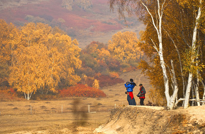 Paisaje bajo el sol otoñal de Wulanbutong 18