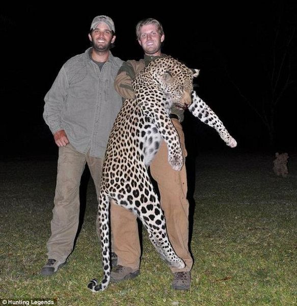 Los hijos de Donald Trump cazan y matan animales en África