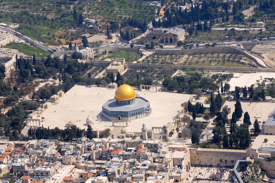 Jerusalén, ciudad sagrada mirada desde el cielo