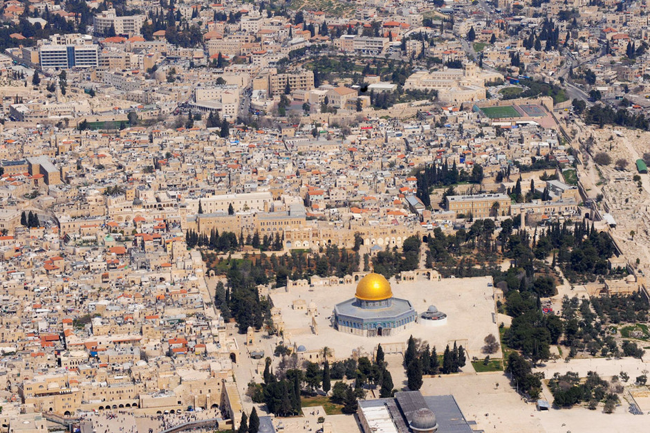 Jerusalén, ciudad sagrada mirada desde el cielo
