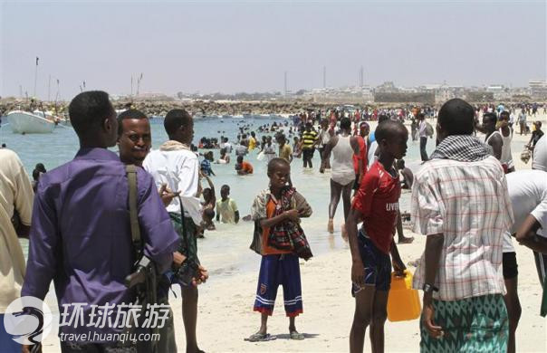 Vida verdadera en la playa de Somalia