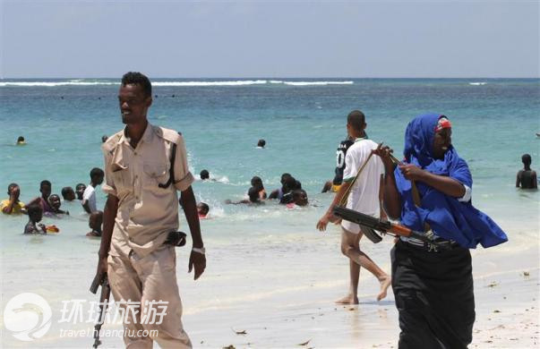 Vida verdadera en la playa de Somalia