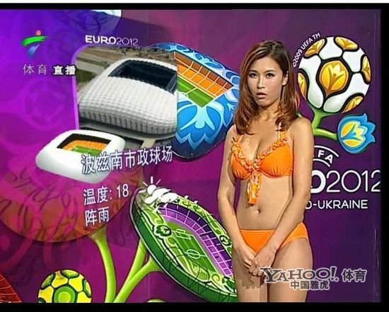 Presentadoras guapas en bikini para la Eurocopa 2012