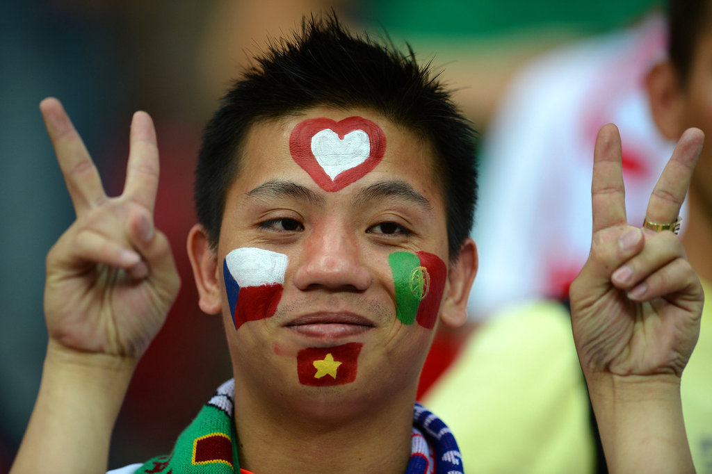 Los hinchas calientes chinos en Eurocopa