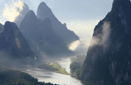 Paisaje impresionante del Rio Lijiang de Guilin, turismo,