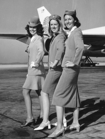 Las azafatas de Aerolínea de Pan American durante los años 50 y 70 en siglo XX