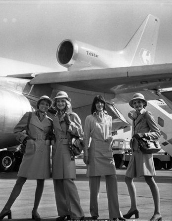 Las azafatas de Aerolínea de Reino Unido en Siglo XX