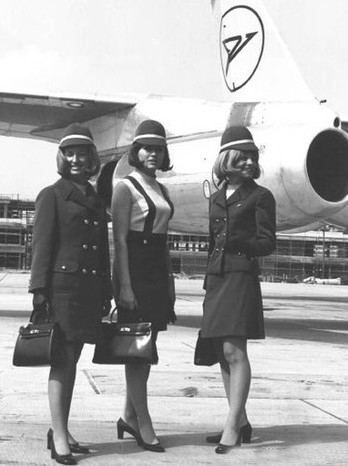 Las azafatas de Aerolínea alemana Condor en los años 70 de Siglo XX