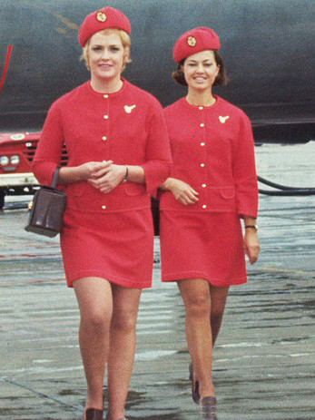 Las azafatas de Aerolínea de Australia durante 1969-1971